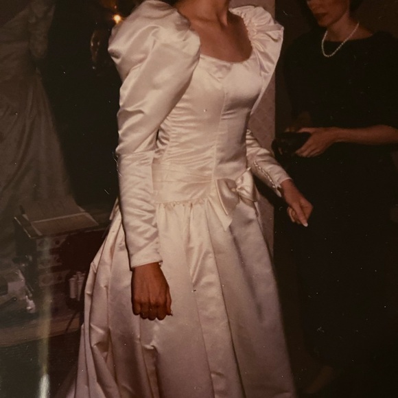 Vintage Priscilla of Boston Silk Satin Wedding Dress - Picture 1 of 12